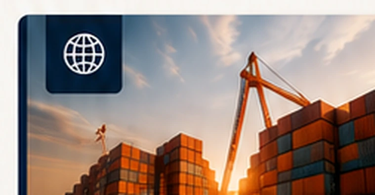 Shipping containers and port infrastructure representing cross-border food trade.